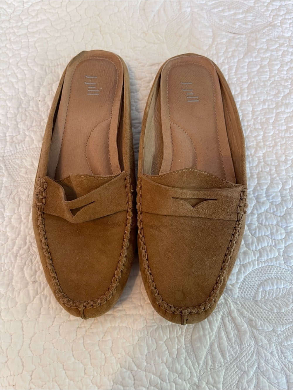 J jill women’s Tan Suede Slip-On Mules